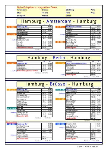 Hamburg - Amsterdam - Hamburg Hamburg - Berlin - Hamburg ...