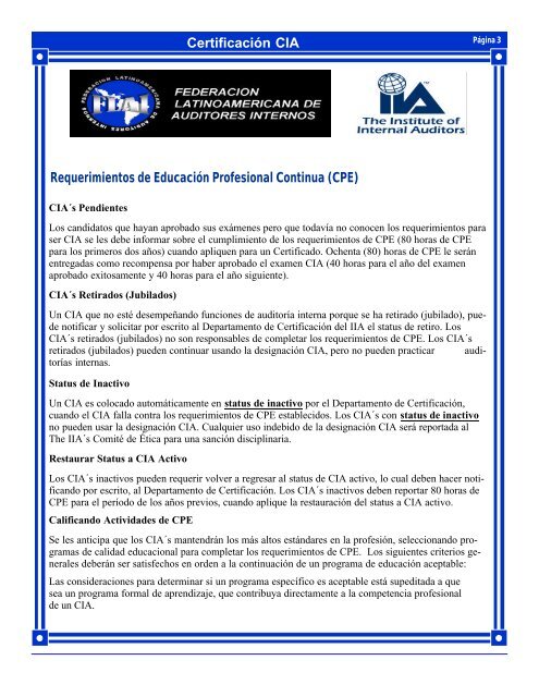 Requerimientos de EducaciÃ³n Profesional Continua (CPE ...