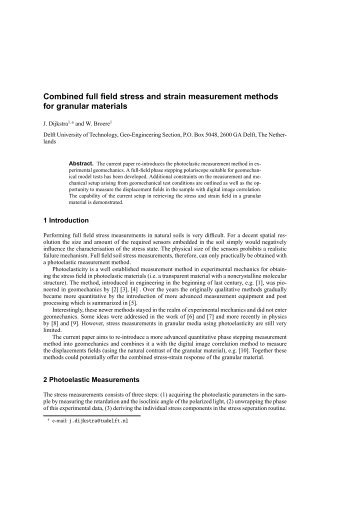Combined full field stress and strain ... - Geo-Engineering
