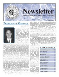 PRESIDENT'S MESSAGE - North Dakota Board of Dental Examiners