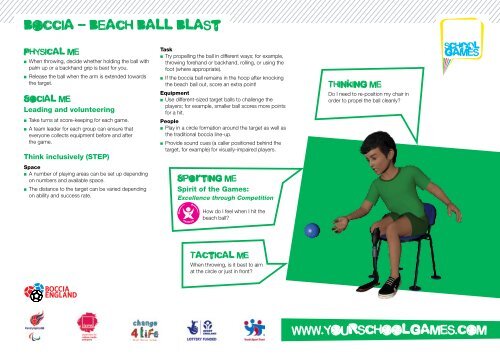 Boccia challenge card - School Games