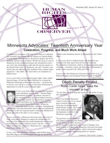 Minnesota Advocates' Twentieth Anniversary Year - The Advocates ...
