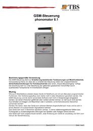 GSM-Steuerung phonomator 8.1 - Torbau Schwaben GmbH