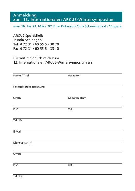 gesunden Knie. - Arcus Sportklinik