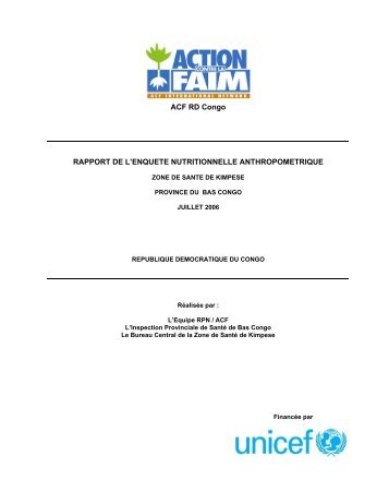 ACF RD Congo RAPPORT DE L'ENQUETE NUTRITIONNELLE ...