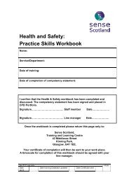 Health and safety - Sense Scotland