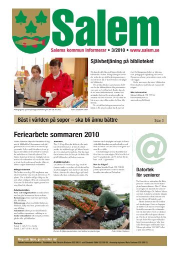 Feriearbete sommaren 2010 - Salems kommun