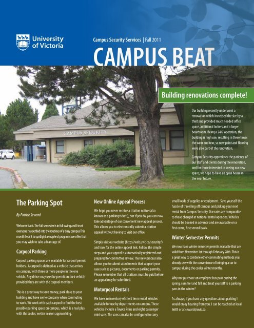 CAMPUS BEAT - University of Victoria