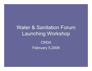 Water & Sanitation Forum Launching Workshop - CRDA Ethiopia