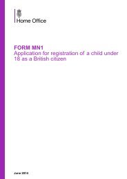 Form MN1 - UK Border Agency - the Home Office