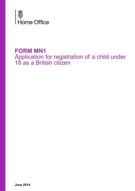 Form MN1 - UK Border Agency - the Home Office