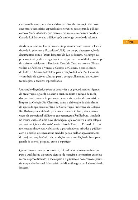 Relatório de Gestão da Fundação Casa de Rui Barbosa - 2003