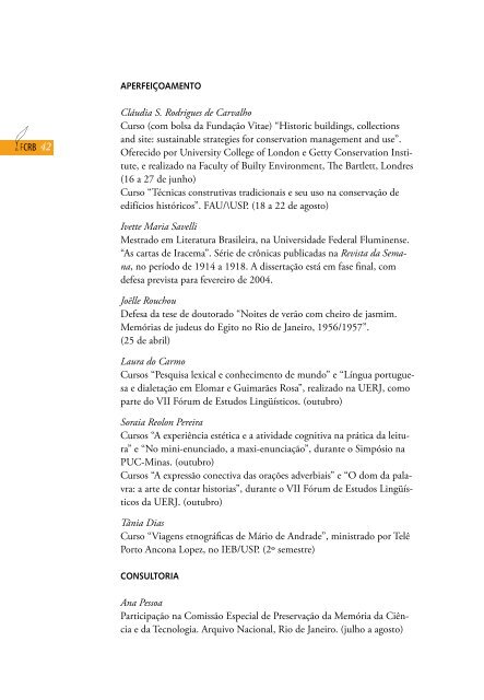 Relatório de Gestão da Fundação Casa de Rui Barbosa - 2003