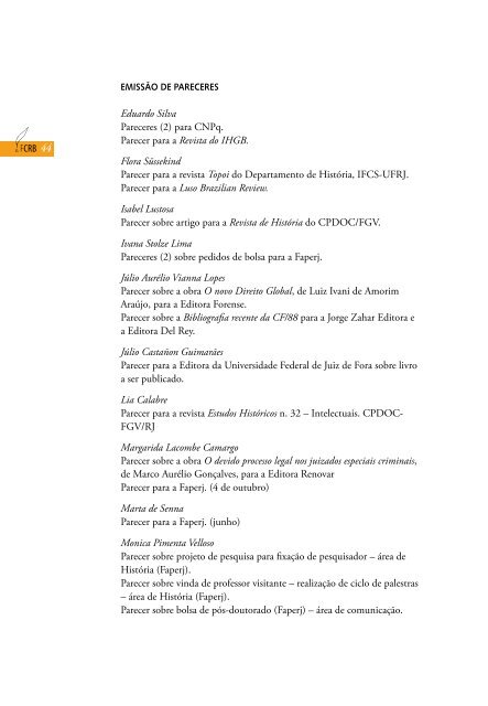 Relatório de Gestão da Fundação Casa de Rui Barbosa - 2003