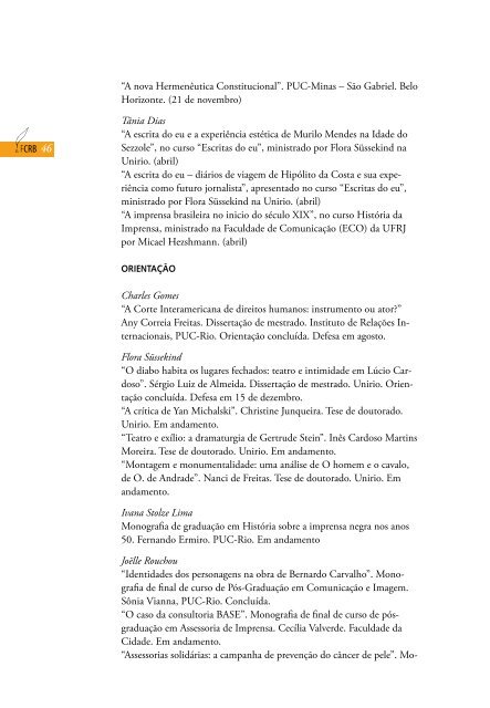 Relatório de Gestão da Fundação Casa de Rui Barbosa - 2003