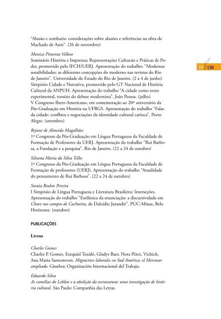 Relatório de Gestão da Fundação Casa de Rui Barbosa - 2003