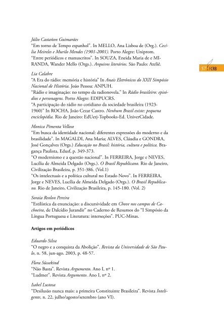 Relatório de Gestão da Fundação Casa de Rui Barbosa - 2003