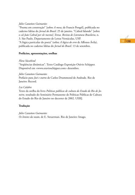 Relatório de Gestão da Fundação Casa de Rui Barbosa - 2003