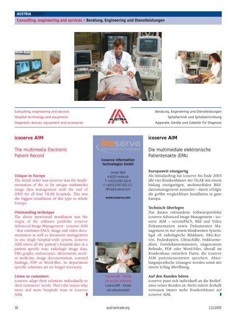 Gesundheit und Medizintechnik, Austria Export - Advantage Austria