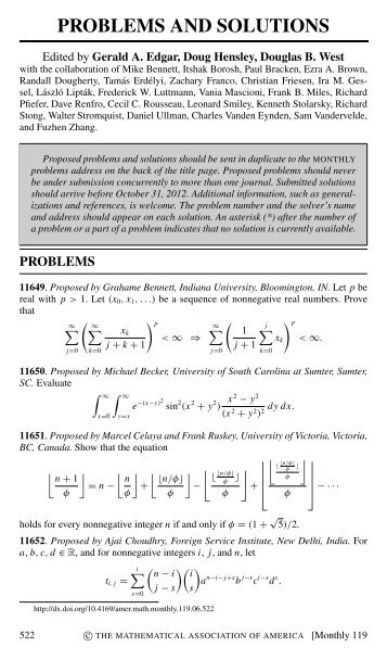 PROBLEMS AND SOLUTIONS