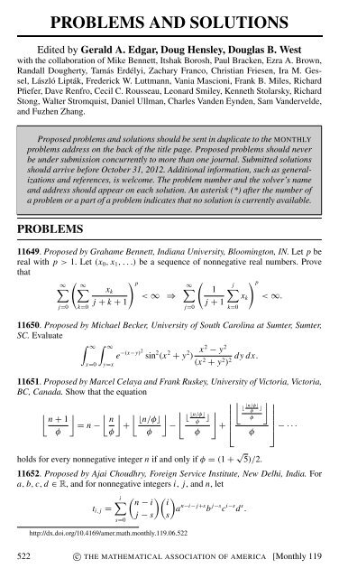 PROBLEMS AND SOLUTIONS