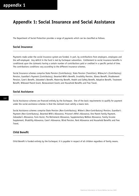 Statistical Information on Social Welfare Services 2009 - Welfare.ie