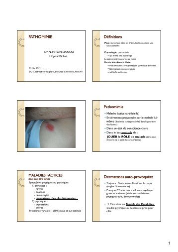 Pathomimie - Diplôme universitaire de cicatrisation des plaies ...