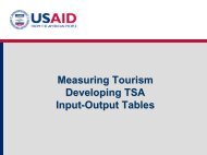 Measuring Tourism Developing TSA Input-Output Tables - Siyaha