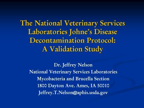 The National Veterinary Services Laboratories Johne's Disease ...