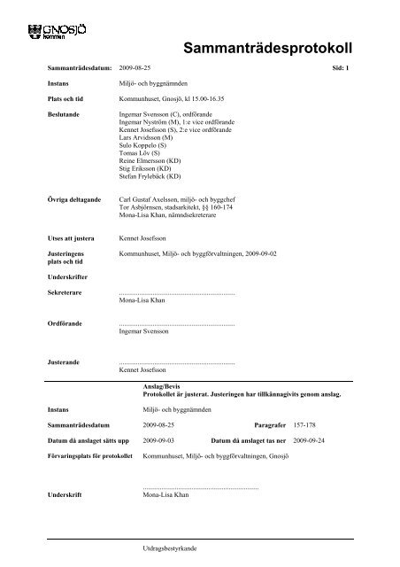 Miljö- och byggnämndens protokoll 20090825.pdf - Gnosjö kommun