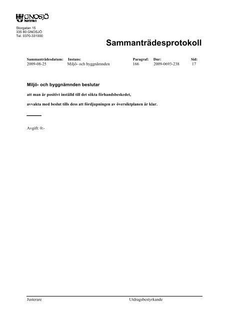 Miljö- och byggnämndens protokoll 20090825.pdf - Gnosjö kommun