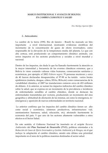 BOLIVIA. Dra. Marilyn Aparicio - Organismo Andino de Salud