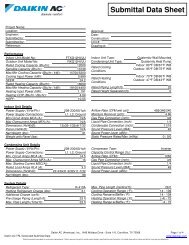 Submittal Data Sheet - Daikin AC