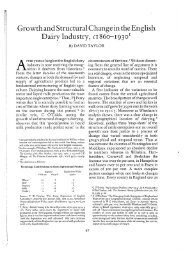 Growth and Structural Change in the English Dairy Industry, ci860 ...