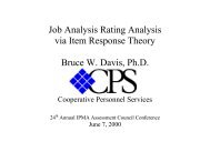 Job Analysis Rating Analysis via Item Response Theory - IPAC