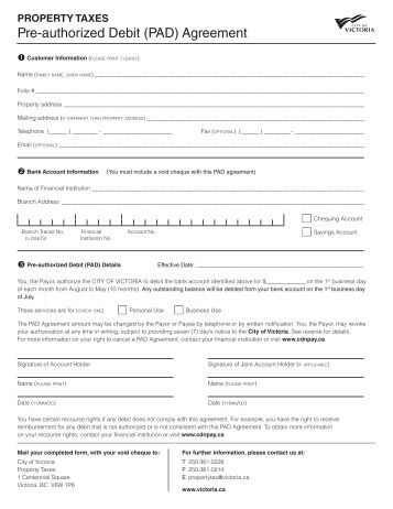 authorized form pre debit vancity Pre Form Authorized Checking