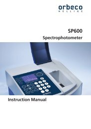 Spectrophotometer Instruction Manual - Orbeco-Hellige