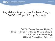 Regulatory Approaches for New Drugs: BA/BE of Topical ... - PQRI