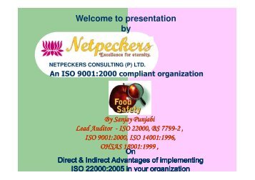 ISO 22000 by NCPL - Netpeckers Consulting (P) Ltd