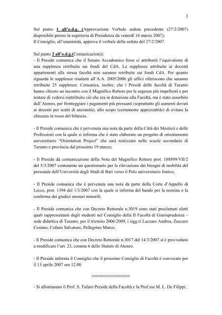 verbale n. 5 del 20 marzo 2007. pdf - Dipartimento di Giurisprudenza