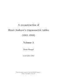 A reconstruction of Henri Andoyer's trigonometric tables (1915â1918 ...