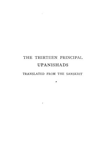 The Thirteen Principle Upanishads - Platonic Philosophy