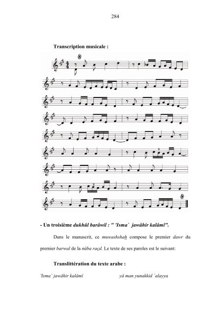 Le répertoire musical de la confrérie religieuse al ... - E-Corpus