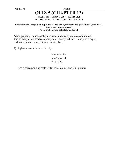 Quiz 5 Chapter 13 Math Notes And Math Tests Quiz 5 Chapter 13 Math Notes And Math Tests