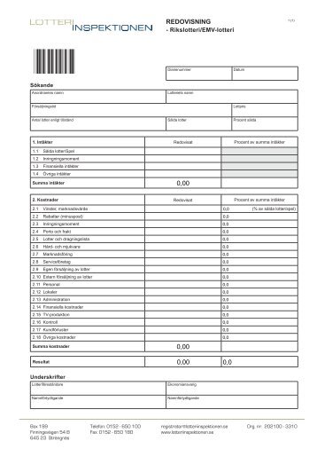 Redovisning - Lotteriinspektionen