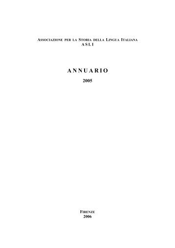 in formato pdf - ASLI - Associazione per la Storia della Lingua Italiana