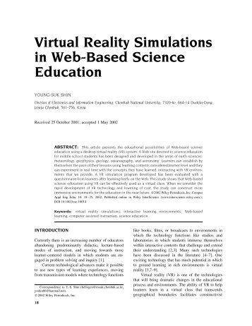 Virtual Reality Simulations in Web-Based Science Education