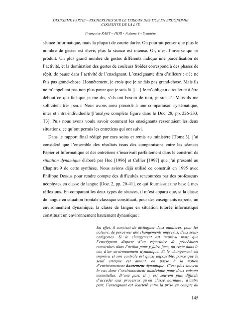 L'analyse de l'activitÃ© dans l'enseignement et l'apprentissage d'une ...