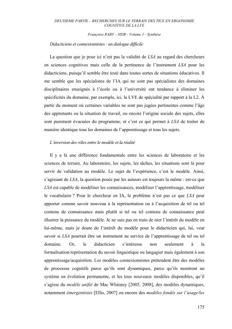 L'analyse de l'activitÃ© dans l'enseignement et l'apprentissage d'une ...