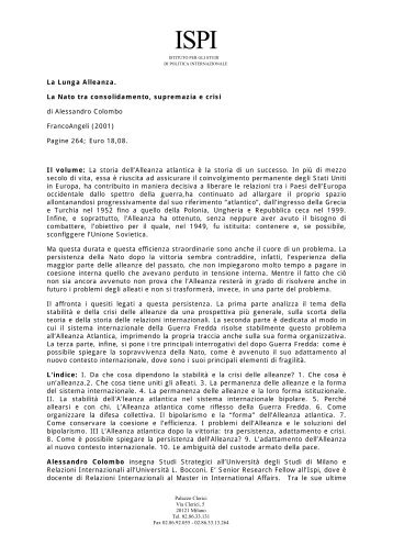 La Lunga Alleanza. La Nato tra consolidamento, supremazia e ... - Ispi